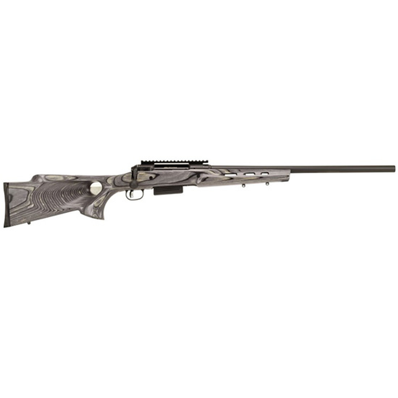 Savage 220 Slug 20 Ga 3″ Chamber, 22″ Rifled Barrel, Black Barrel and Action, Gray Laminate Thumbhole Stock, 2Rd, Detachable Magazine,