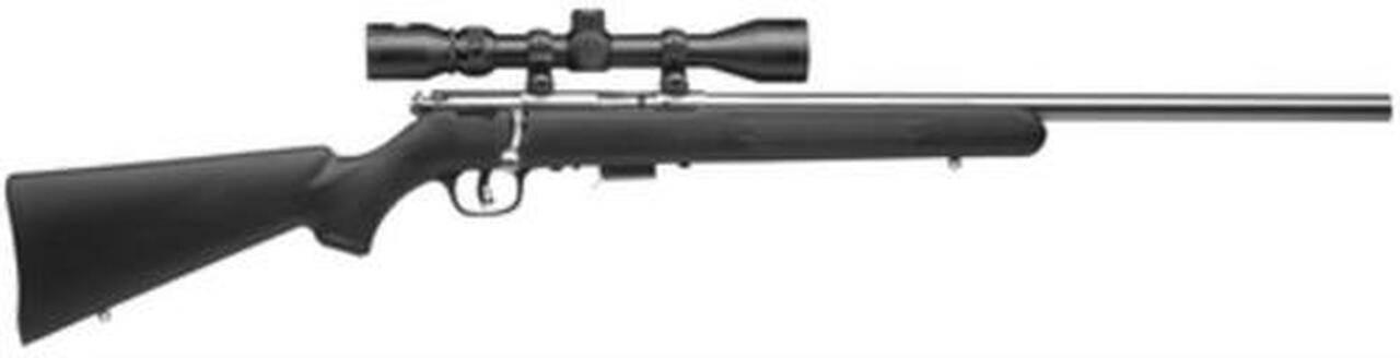 Savage 93 FVSS XP with Scope Bolt 22 WMR 21″ Barrel, Synthetic Black Stock Stai, 5rd
