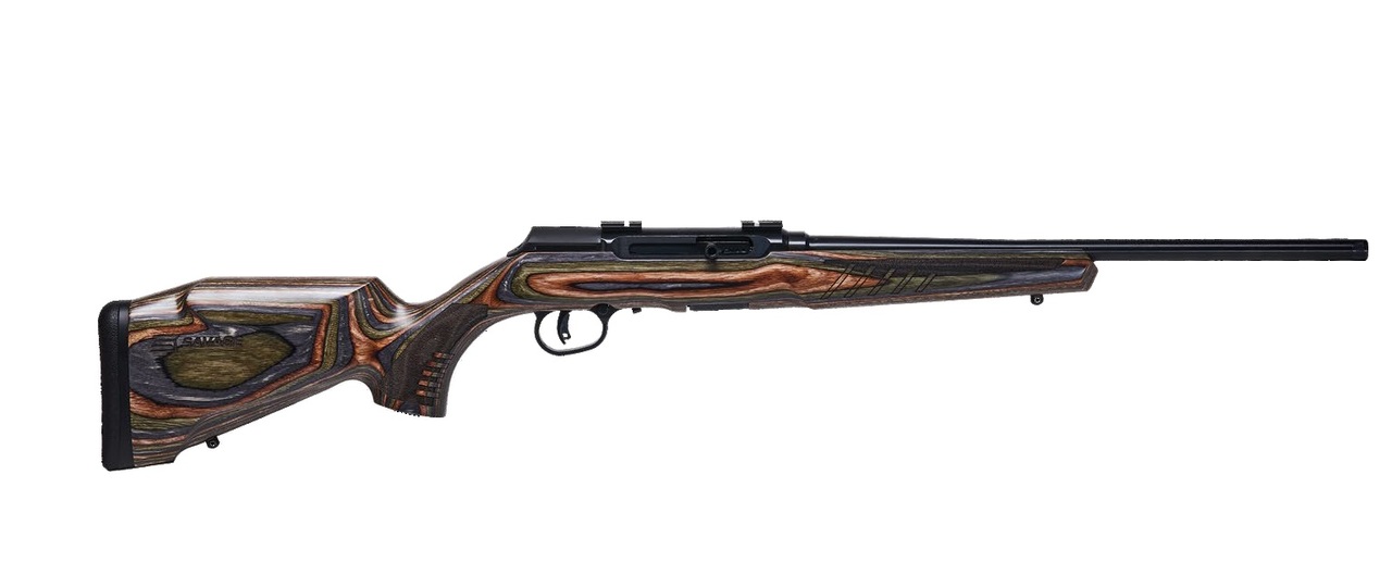 Savage A22 BNS-SR .22 LR, 18″ Carbon Sporter Barrel, Timber Hardwood Laminate, 10rd