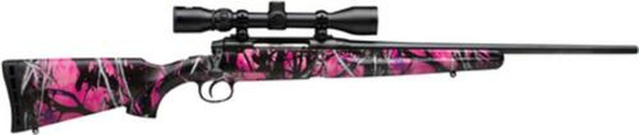 Savage Arms Axis XP Youth Package 7mm-08 Remington 20″ Barrel Matte Black Synthetic Stock Muddy Girl Camouflage Finish 4rds Includes 3-9x40mm Riflescope Mounted