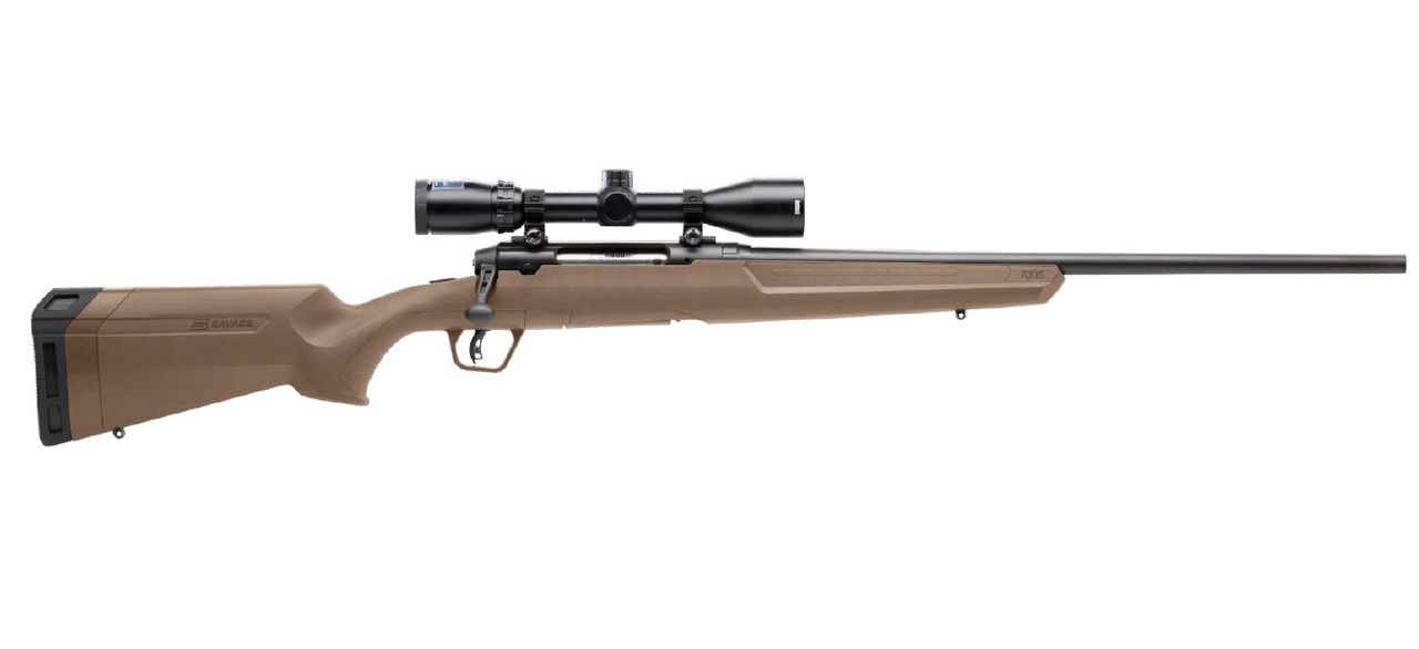 Savage Axis II, Flat Dark Earth 243 Win, 22″ Sporter Barrel, Flat Dark Earth, Banner 3x9x40 Scope, 4rd