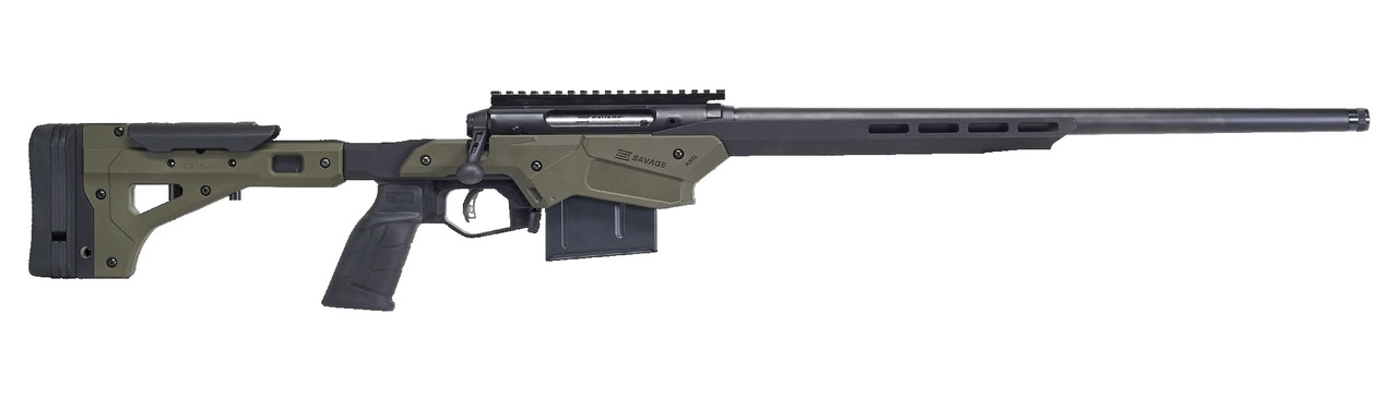 Savage Axis II Precision, Rifle, 223 Remington, 22″ Heavy Barrel, Black And Olive DrabGreen Finish, Polymer/ Aluminum Stock, 10Rd, Includes 1 AICS Magazine