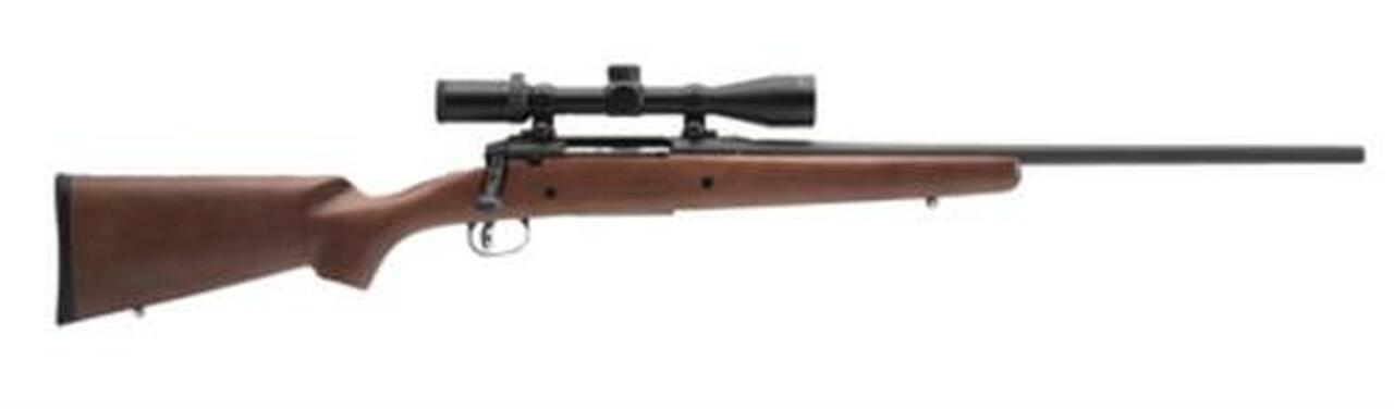 Savage Axis II XP Hardwood, 223 Remington, 22″ Barrel, Black Color, Brown Hardwood Stock, Accutrigger, 4Rd, Detachable Box Magazine