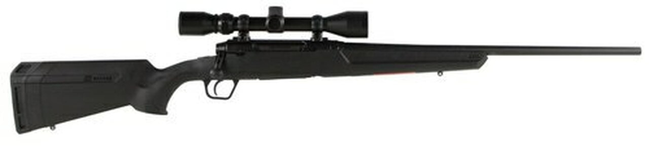 Savage Axis XP, 7MM-08, 22″ Barrel, Black Color, Black Polymer Scope, Weaver 3-9×40 Scope, 4Rd, Detachable Box Magazine