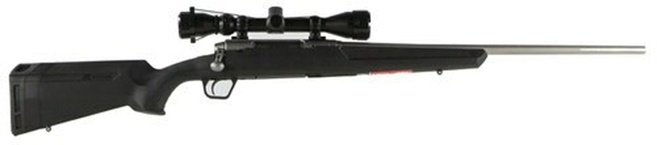 Savage Axis XP 7mm-08 Remington, With 3X9X40 Scope, 22″ Barrel, Stainless Steel,, , Synthetic, Black, 4 rd