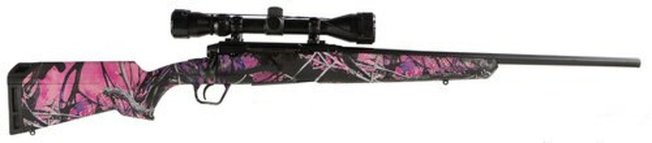 Savage Axis XP Compact, .223 Rem, 20″, 4rd, 3-9x40mm Weaver Scope, Muddy Girl Camo