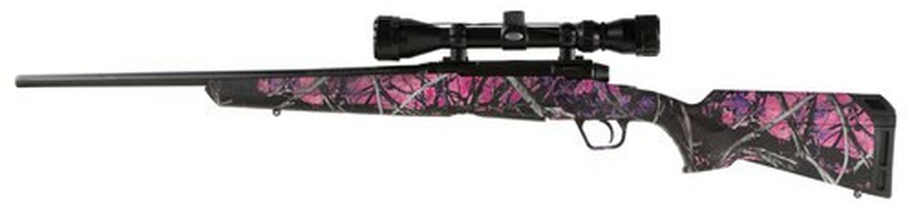 Savage Axis XP Compact, .223 Rem, 20″, 4rd, 3-9x40mm Weaver Scope, Muddy Girl Camo