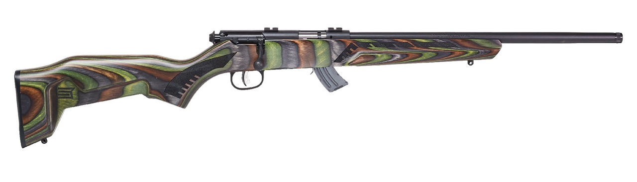 Savage Mark II 22LR, 18″ Barrel, Green Finish, Laminate, 2-piece Weaver Base, 10rd