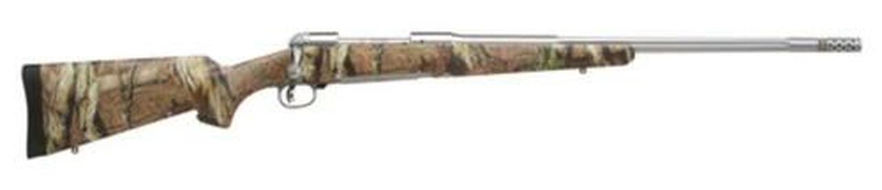 Savage Model 116 Weather Warrior Bear Hunter .375 Ruger 23″ SS Barrel Satin Finish Adjustable Muzzle Brake Synthetic AccuStock Camo Finish 3rds