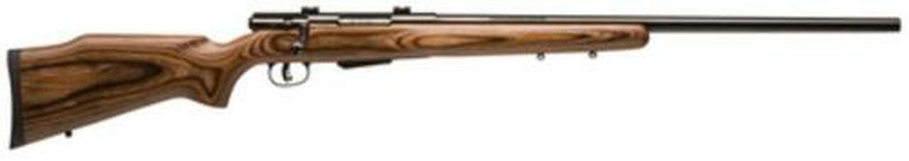 Savage Model 25 Lightweight Varminter .22 Hornet, 24″ Barrel, Satin Blue, Det Box Mag, Brown Laminate Stock, 4rd