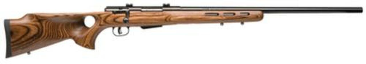 Savage Model 25 Lightweight Varminter T .223 Remington 24 Inch Barrel Satin Blue Finish Detachable Box Magazine Brown Laminate Thumbhole Stock 4 Round