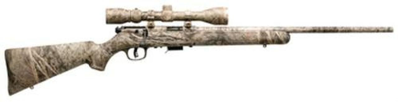 Savage Model 93 Camo Package .22 Magnum 22″ Barrel Camouflage Finish Synthetic Stock Camouflage Finish Accutrigger 5 Round Includes Factory Installed 3-9X40mm Simmons Scope