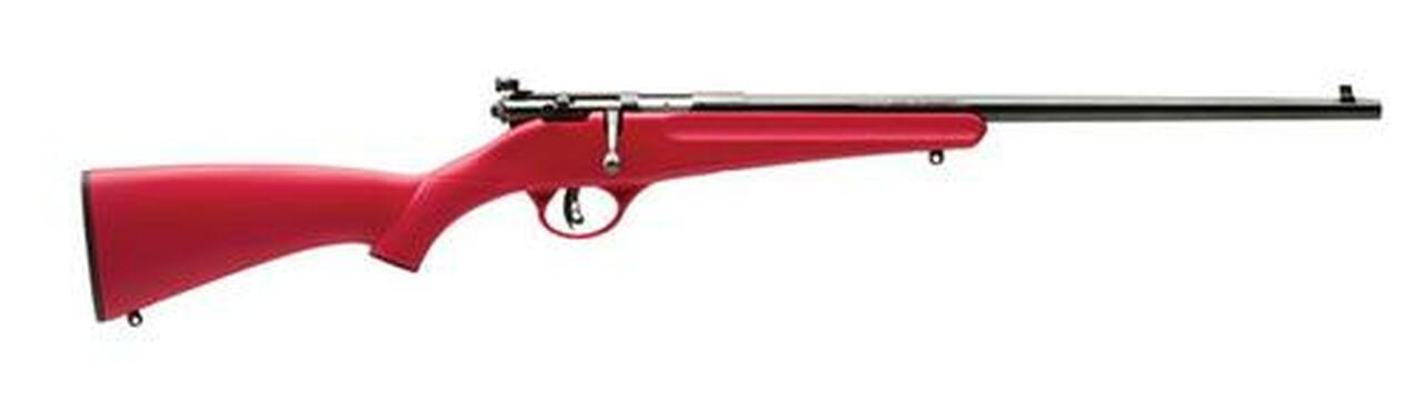 Savage Rascal, 22 LR, 16.125″ Barrel, Blued, Red Polymer Stock, Single Shot, AccuTrigger, Adjustable Sights