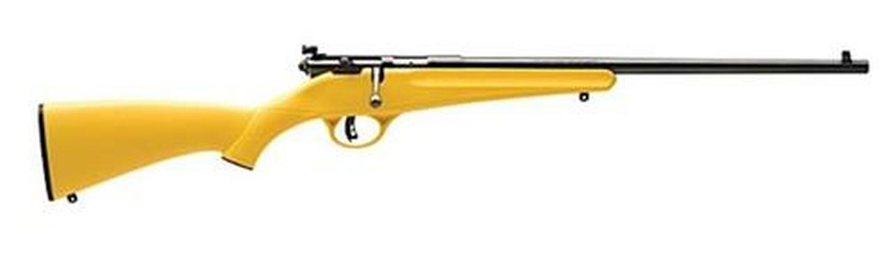 Savage Rascal, 22 LR, 16.125″ Barrel, Blued, Yellow Polymer Stock, Single Shot, AccuTrigger, Adjustable Sights