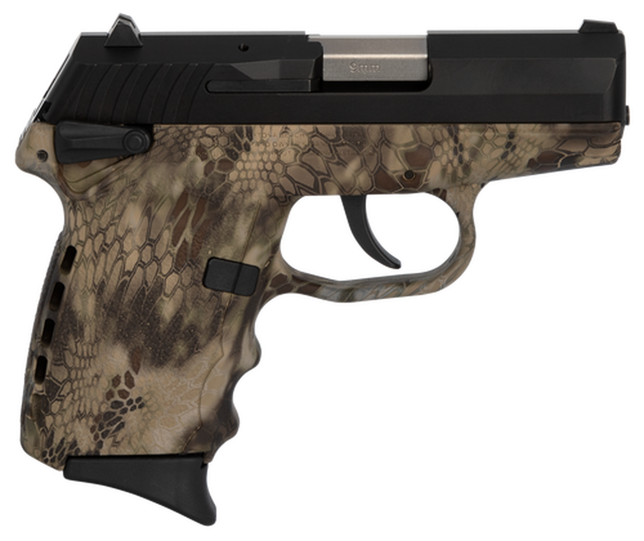 SCCY CPX-1 Carbon 9mm, 3.1″ Barrel, Kryptek Highlander Grip, Black Stainless Steel Slide, 10rd