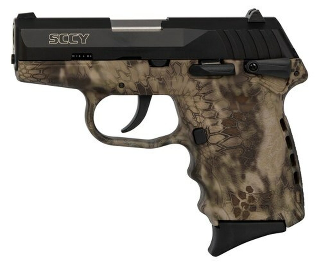 SCCY CPX-1 Carbon 9mm, 3.1″ Barrel, Kryptek Highlander Grip, Black Stainless Steel Slide, 10rd