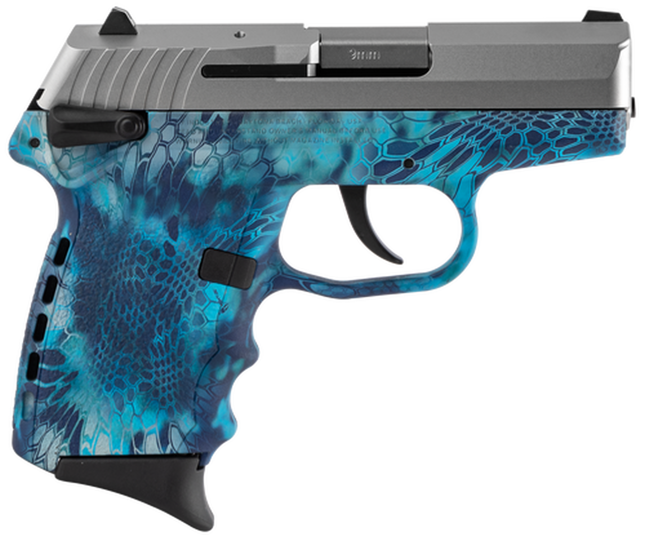 SCCY CPX-1 Carbon 9mm, 3.1″ Barrel, Kryptek Pontus Grip, Stainless Steel Slide, 10rd