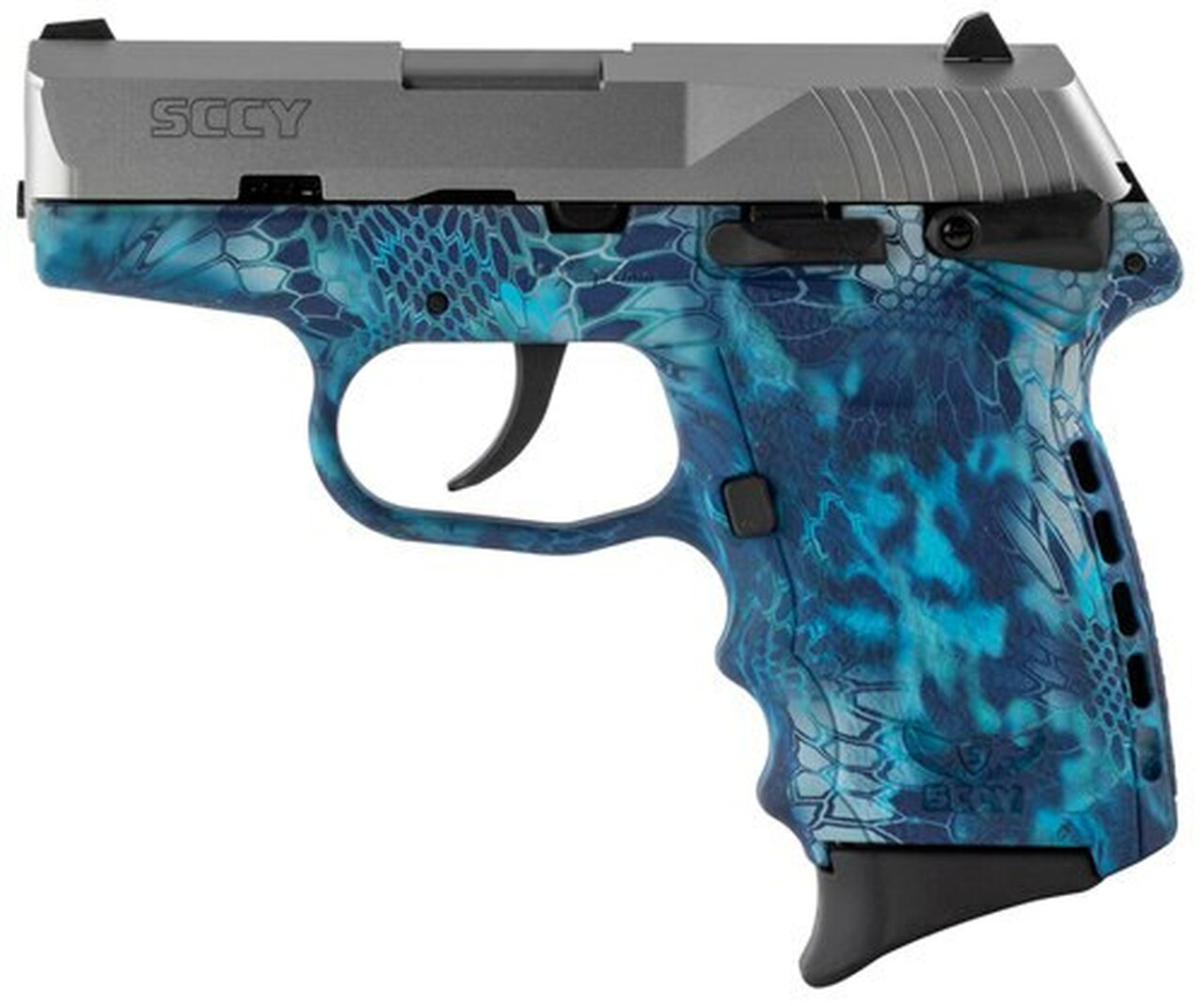 SCCY CPX-1 Carbon 9mm, 3.1″ Barrel, Kryptek Pontus Grip, Stainless Steel Slide, 10rd