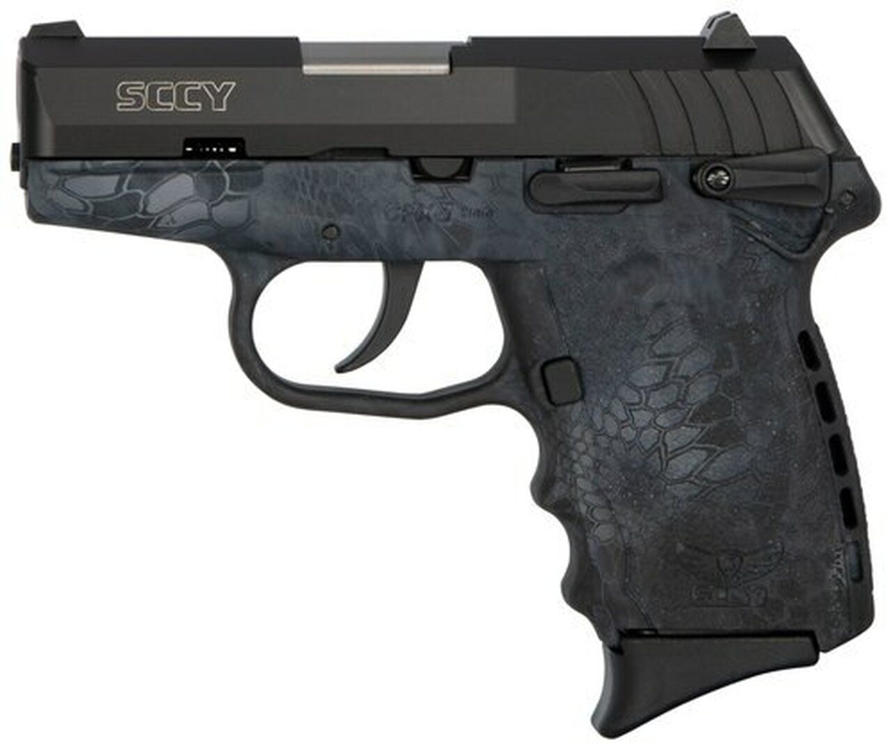SCCY CPX-1 Carbon 9mm, 3.1″ Barrel, Kryptek Typhon Polymer Grip, Black Stainless Steel Slide, 10rd