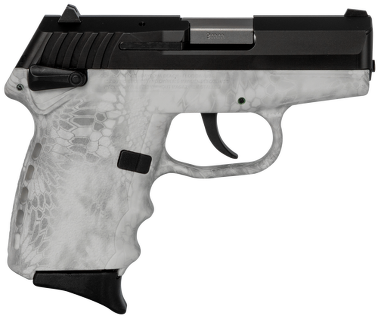 SCCY CPX-1 Carbon 9mm, 3.1″ Barrel, Kryptek Yeti Grip, Black Stainless Steel Slide, 10rd