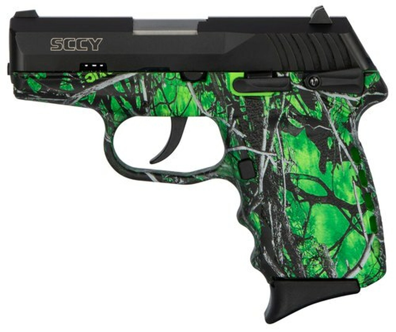 SCCY CPX-1 Carbon 9mm, 3.1″ Barrel, Moon Shine Toxic Camo Grip, Black Stainless Steel Slide, 10rd