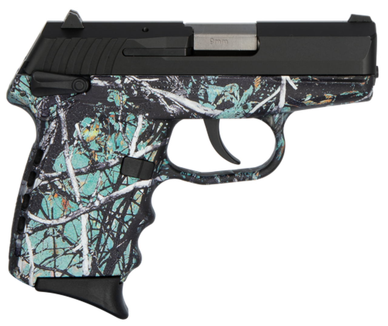 SCCY CPX-1 Carbon 9mm, 3.1″ Barrel, Muddy Girl Serenity Grip, Black Stainless Steel Slide, 10rd