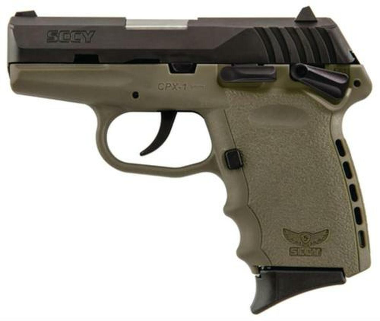 SCCY CPX-1 Manual Safety 9mm Caliber 3.1″ Barrel, Dark Earth Frame 10rd Mag