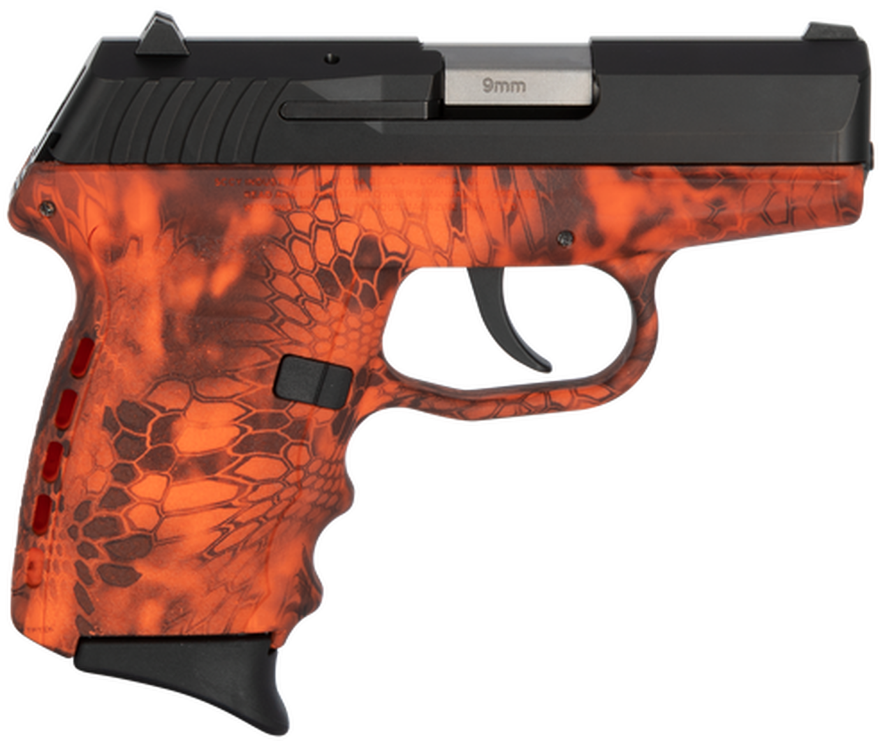 SCCY CPX-2 Carbon 9mm, 3.1″ Barrel, Kryptek Inferno Polymer Grip, Black Stainless Steel Slide, 10rd