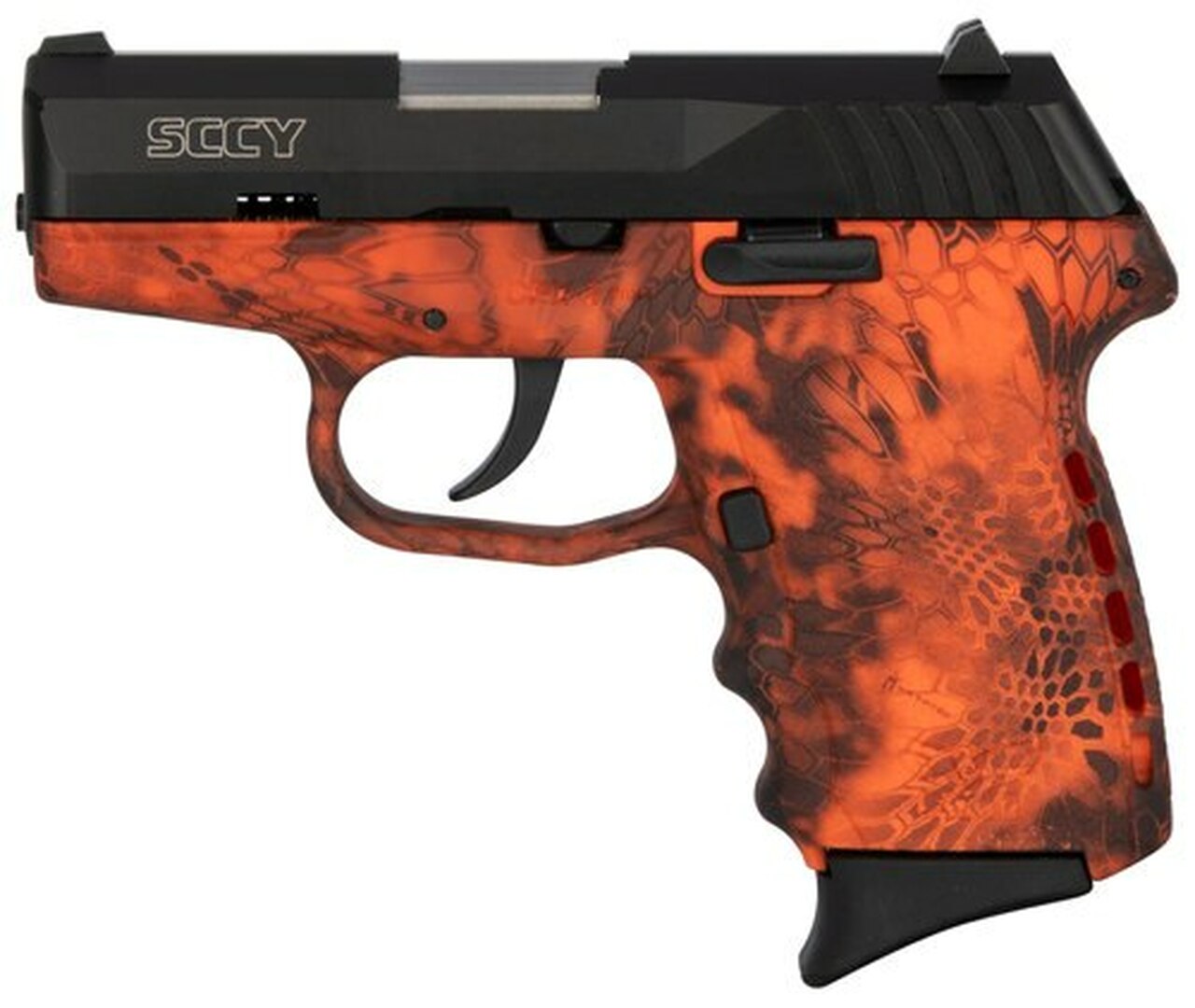 SCCY CPX-2 Carbon 9mm, 3.1″ Barrel, Kryptek Inferno Polymer Grip, Black Stainless Steel Slide, 10rd