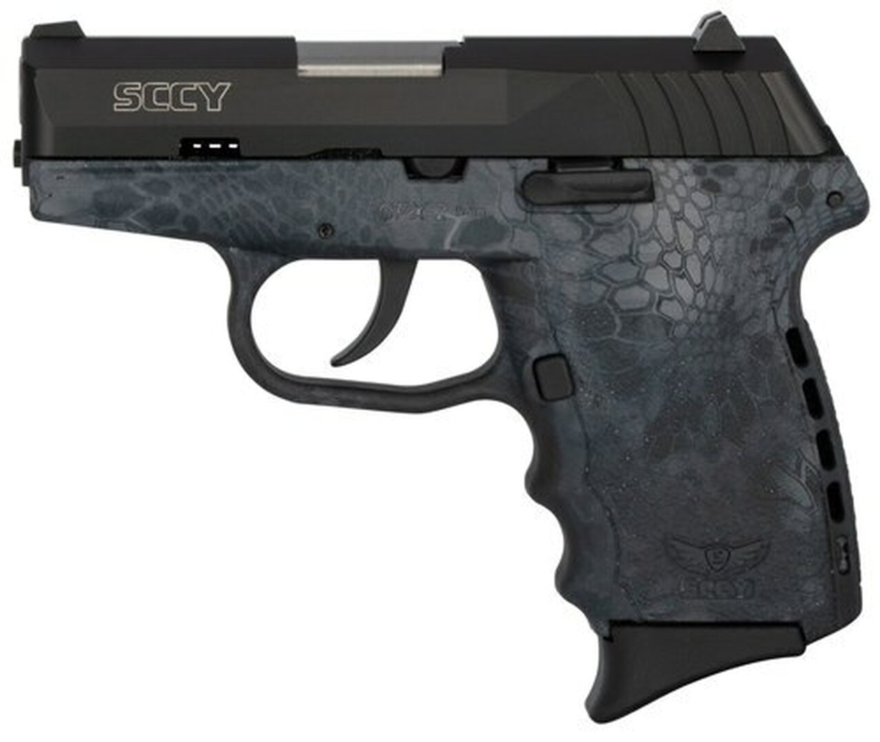 SCCY CPX-2 Carbon 9mm, 3.1″ Barrel, Kryptek Typhon Polymer Grip, Black Stainless Steel Slide, 10rd