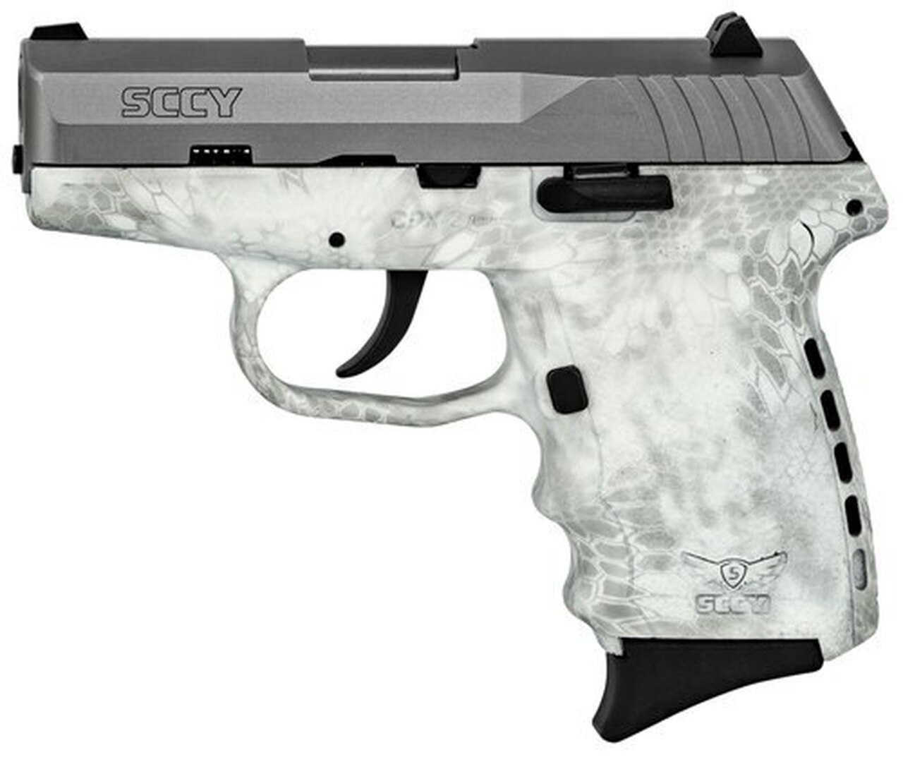 SCCY CPX-2 Carbon 9mm, 3.1″ Barrel, Kryptek Yeti Grip, Stainless Steel Slide, 10rd