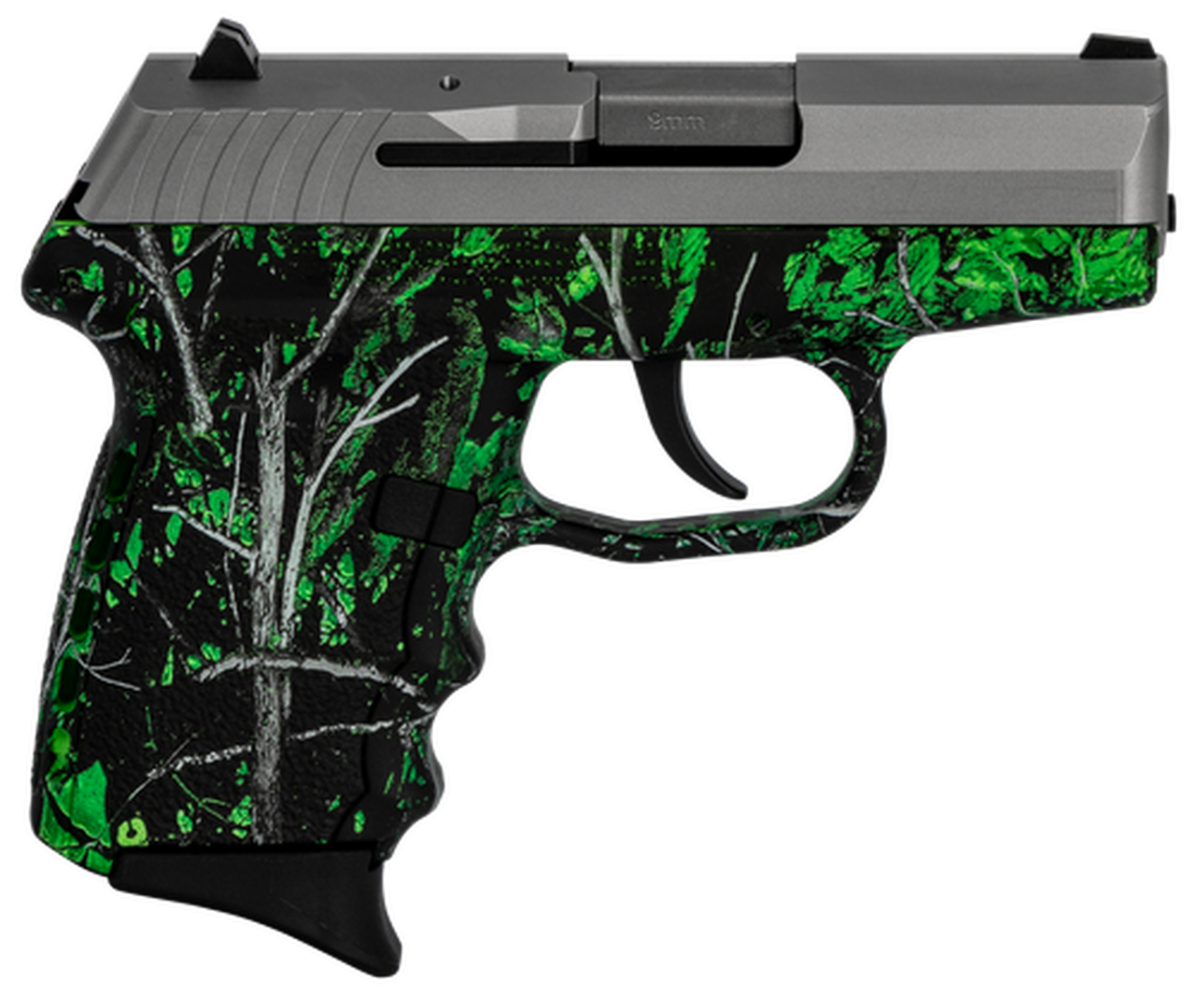 SCCY CPX-2 Carbon 9mm, 3.1″ Barrel, Moon Shine Toxic Camo Grip, Stainless Steel Slide, 10rd