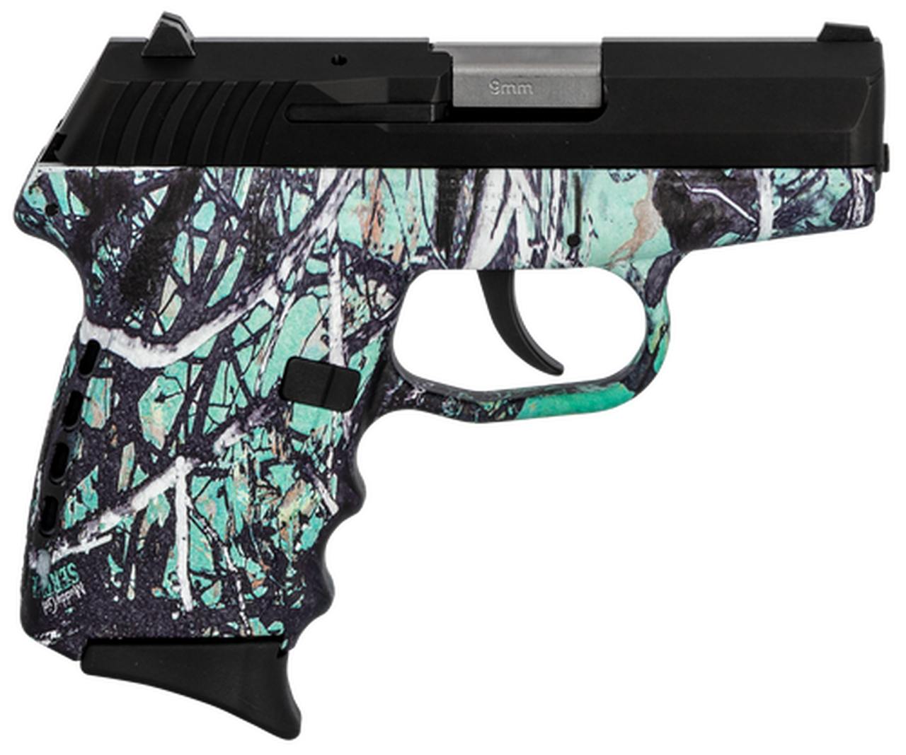 SCCY CPX-2 Carbon 9mm, 3.1″ Barrel, Muddy Girl Serenity Grip, Black Stainless Steel Slide, 10rd