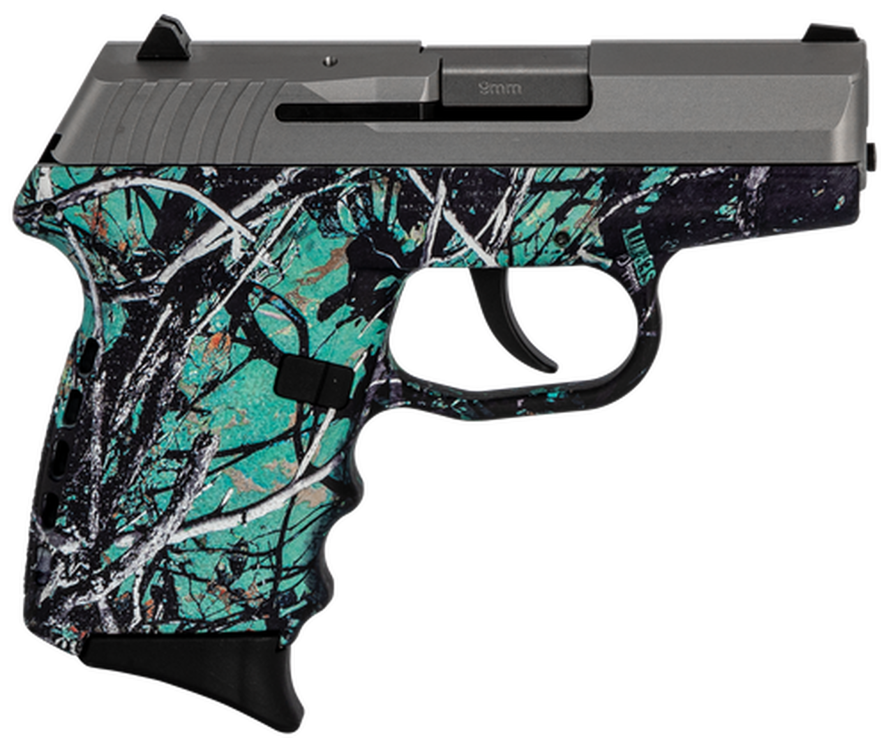 SCCY CPX-2 Carbon 9mm, 3.1″ Barrel, Muddy Girl Serenity Grip, Stainless Steel Slide, 10rd
