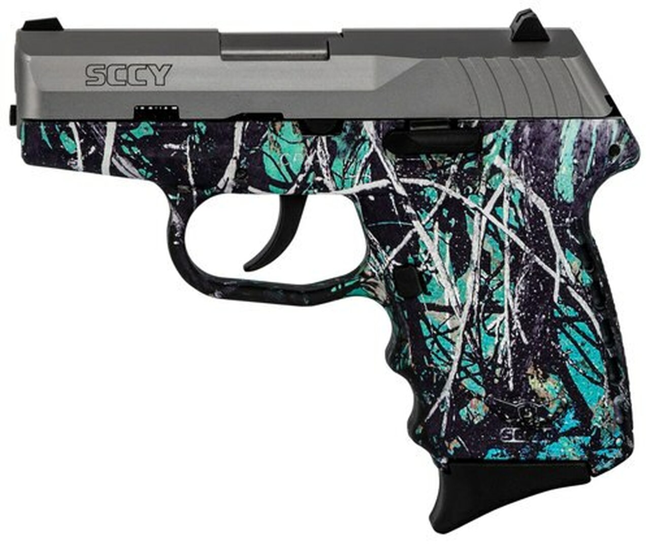 SCCY CPX-2 Carbon 9mm, 3.1″ Barrel, Muddy Girl Serenity Grip, Stainless Steel Slide, 10rd