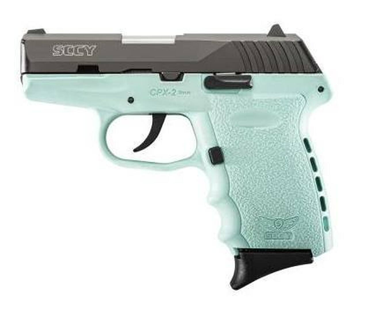 SCCY CPX-2 Double 9mm 3.1″ Barrel, Robin Egg Blue Polymer Grip, 10rd