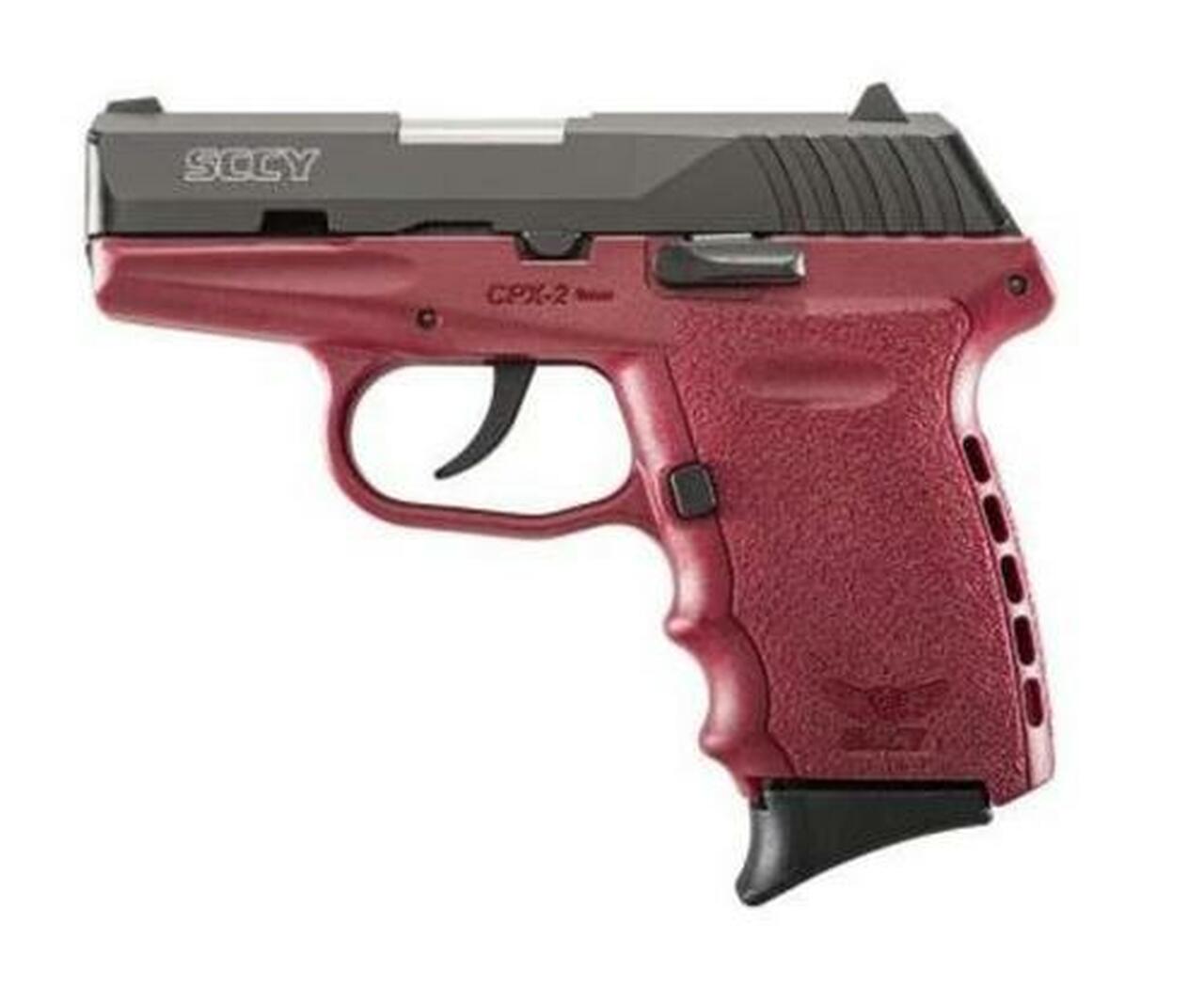 SCCY CPX-2 Double Action Only 9mm 3″ Barrel Crimson Red Polymer Frame No Manual Safety 10rd Mag