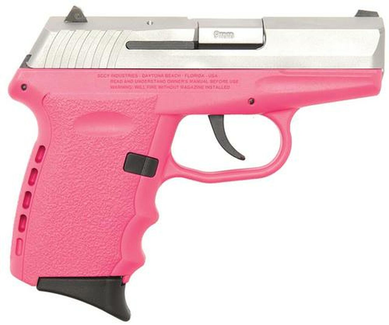 SCCY CPX-2 Gen 2 DAO 9mm 3.1″ Barrel, Pink Poly Grip/Frame SS Slide No Safety, 10rd