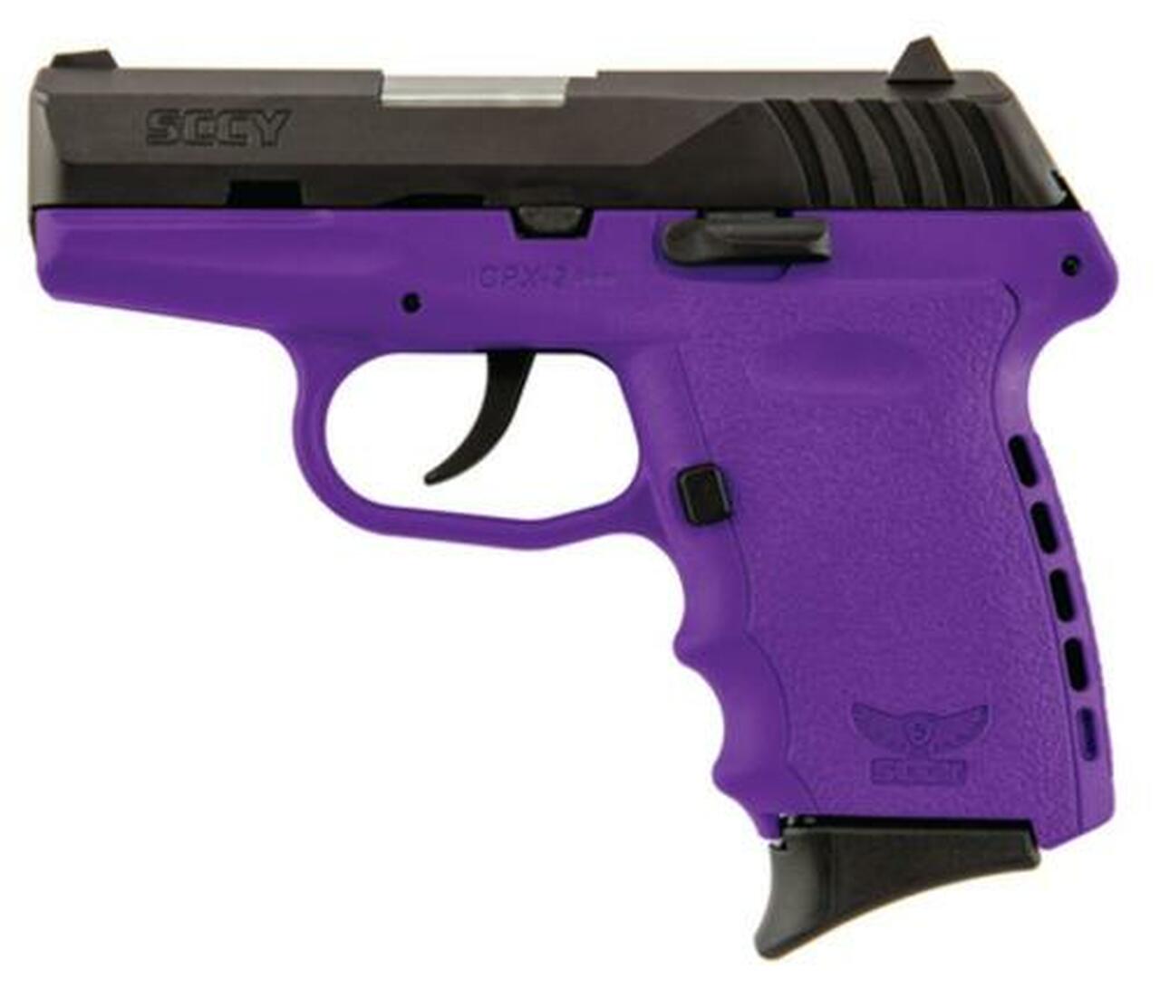 SCCY CPX-2, O Manual Safety 9mm 3.1″ Barrel Hard Nitride Slide Finish Purple Frame 10rd Mag