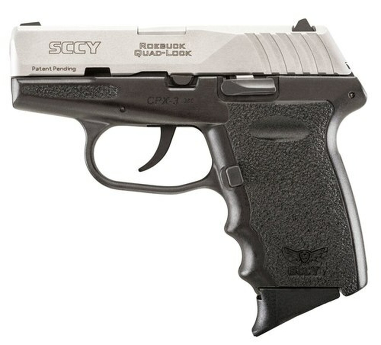 SCCY CPX-3, .380 ACP, 4.96″ Barrel, 10rd, Black Grip, Stainless Steel Slide