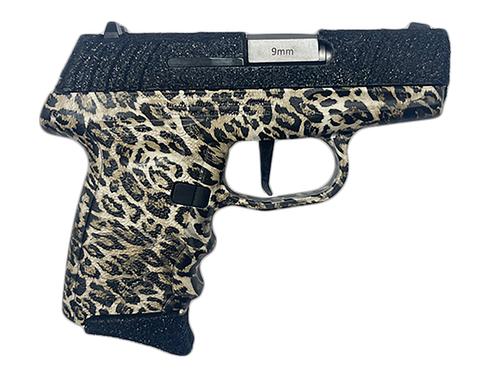 SCCY DVG-1 9mm, 3.1″ Barrel, Black Glitter Slide, Black Leopard Frame, 10rd