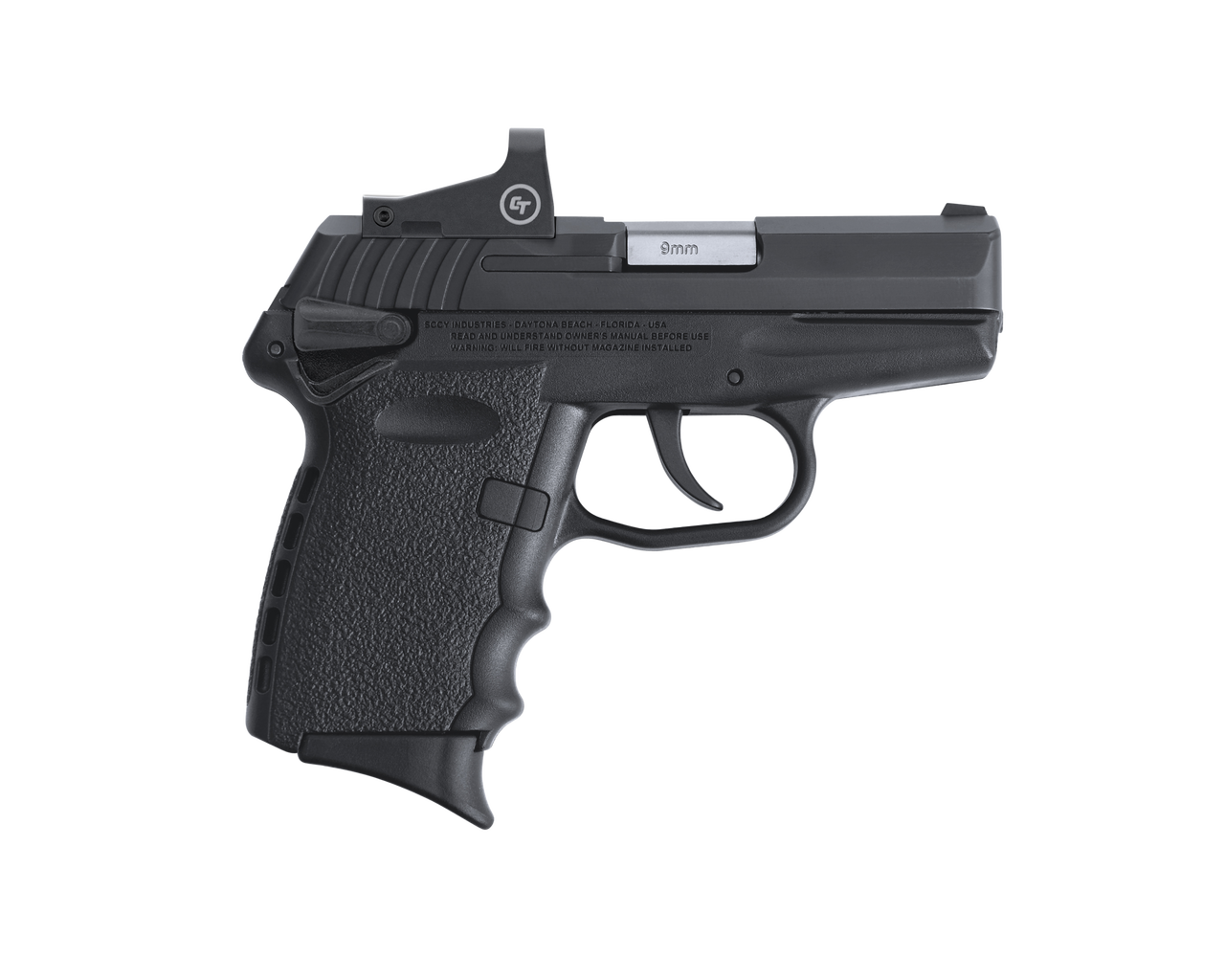 SCCY Industries CPX-1 RD 9mm 3.10″ 10+1 Black Nitride Stainless Steel Slide Crimson Red Polymer Grip CTS-1500 Red Dot