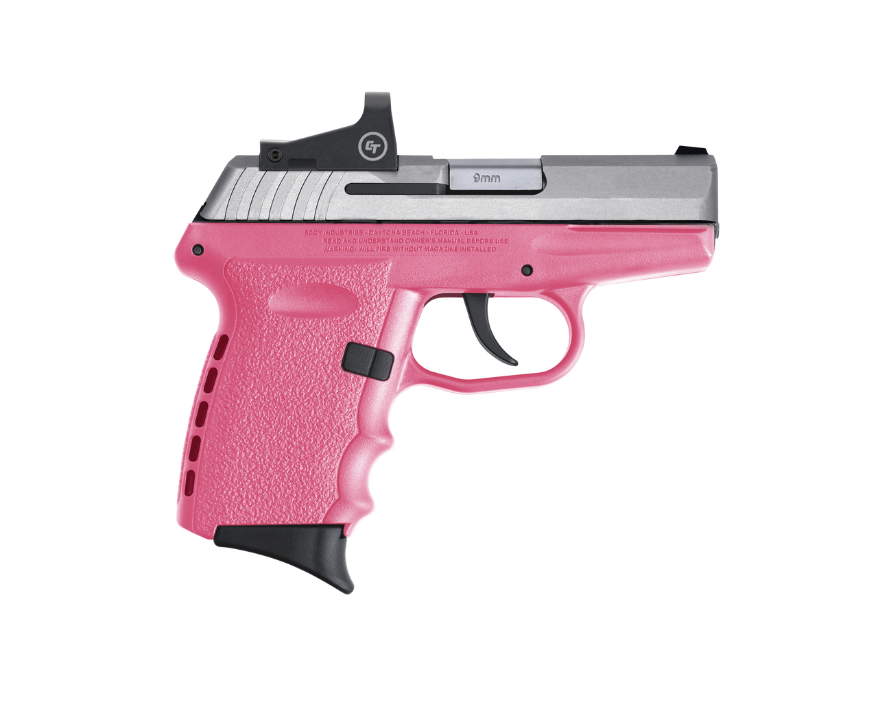 SCCY Industries CPX-2 RD 9mm 3.10″ 10+1 Stainless Steel Slide Pink Polymer Grip NMS CTS-1500 Red Dot