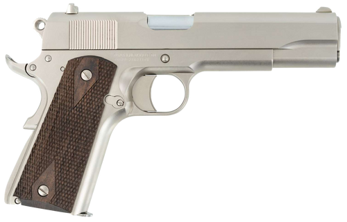 SDS Imports 1911 A1 Stakeout 38 Super, 5″ Barrel, Nickel, Turkish Walnut Grip, 9rd