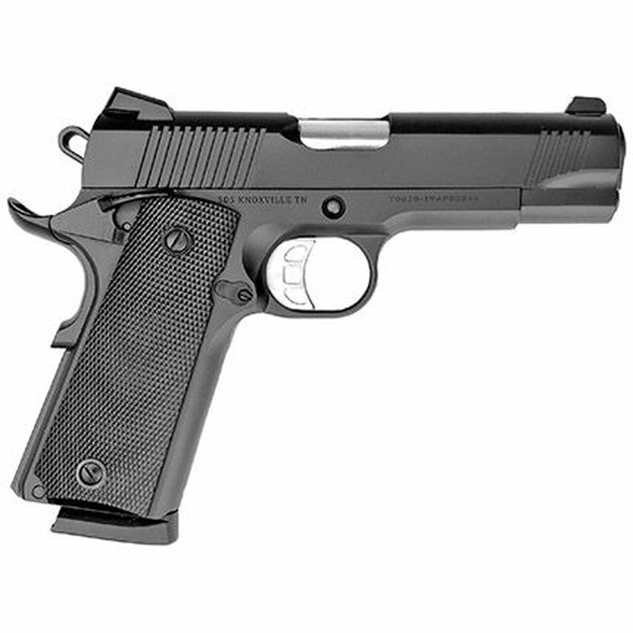 SDS Imports B45R 1911, 45 ACP, 4.25″ Barrel, Steel Frame, Cerakote Black, Rail, Novak Style 3-Dot Sights, 8 Round