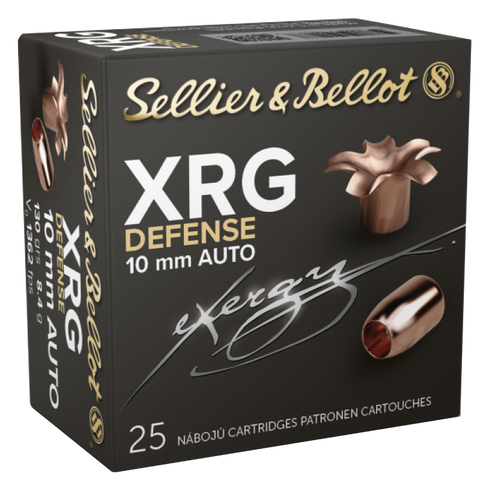Sellier & Bellot XRG Defense 10mm, 130gr, Jacketed Hollow Point, 25rd Box