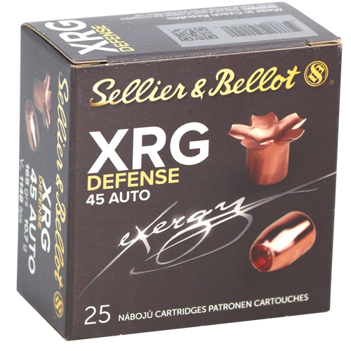 Sellier & Bellot XRG Defense 45 ACP 165gr, FMJ Semi-Wadcutter, 25Bx/40Cs
