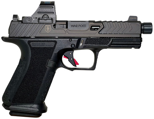 Shadow Systems MR920 War Poet 9mm, 5″ Threaded Barrel, Black, Includes Holoson Red Dot Sight, 15rd