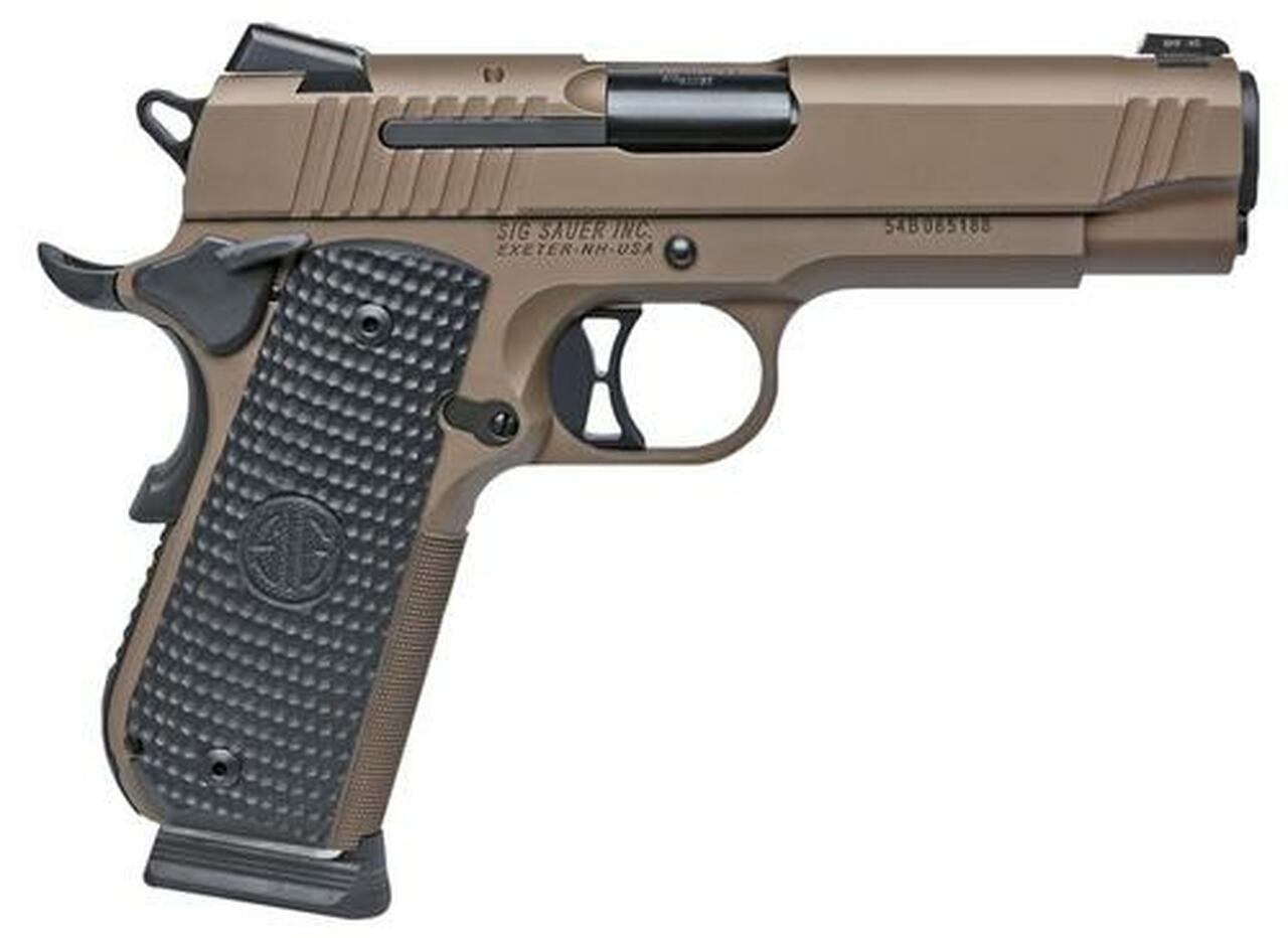 Sig 1911 45 ACP 4.2″, Emperor Scorpion, Flat Dark Earth, Siglite, Black, Fastback, 8rd