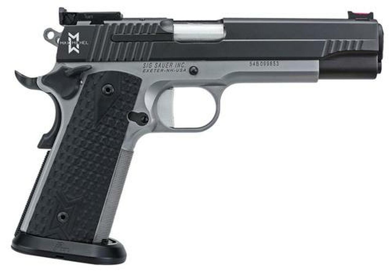 Sig 1911 Max Michel 9MM 5″ Barrel Reverse 2-Tone Adjustable Sights Black G10 Grip Ice Magwell (2) 9rd Mags